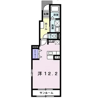 サウス・アヴェニューB【1階】の間取り