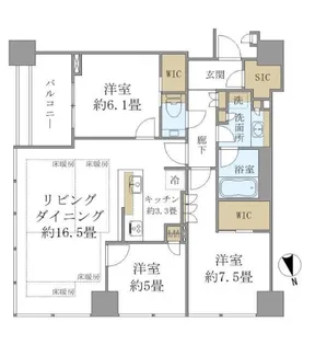 白金ザ スカイ EAST【22階】の間取り