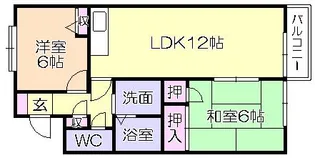 グリーンライフ長門石A【1階】の間取り
