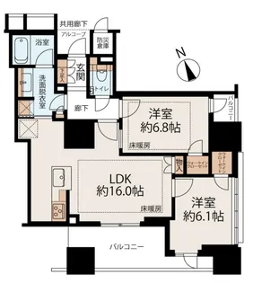 プラウド新虎通り【14階】の間取り