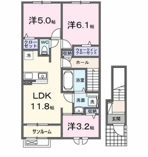 エトリエII【2階】の間取り