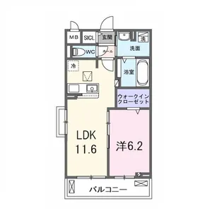 ヒカルサ京都伏見小野【1階】の間取り
