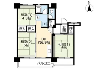 UR東坂戸【3階】の間取り