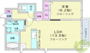 メゾンケイワA【1階】の間取り