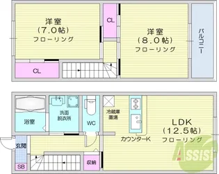 ガーデンプレイス【1階】の間取り