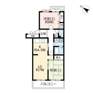 UR湘南ライフタウンパークサイド駒寄【2階】の間取り