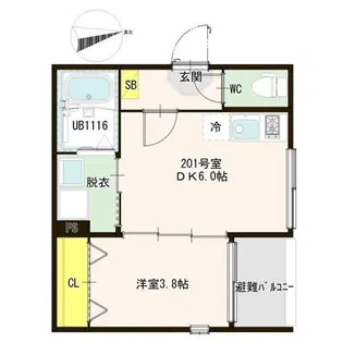 杜テラス仙台卸町【2階】の間取り
