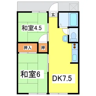 プレインハイツII【2階】の間取り