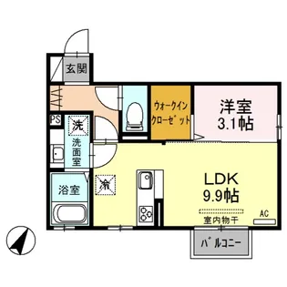アメニティタウンIII B202【2階】の間取り
