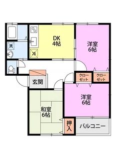 カントリーハイツB【2階】の間取り