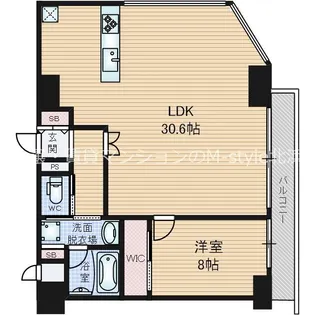 1LDKの間取り画像