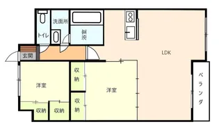 プランドール矢原【5階】の間取り