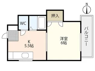 グリーンハイム九軒町【1階】の間取り