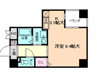 エスタブレ南森町【3階】の間取り