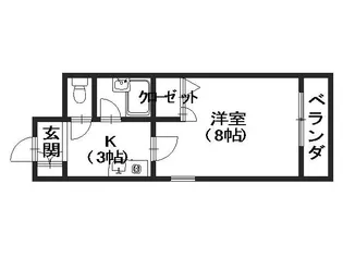 ステューディオ長束【3階】の間取り