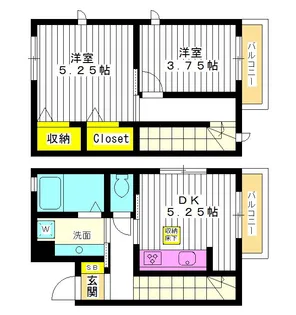 東京都練馬区南田中5【アパート】の間取り