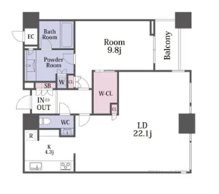 パークコート赤坂ザ・タワー【37階】の間取り