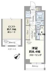 Saint-Clair Kawasaki【9階】の間取り