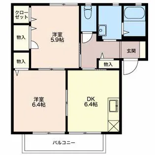メゾンフルール【1階】の間取り