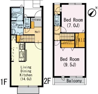 ヴィルヌーブ南棟【2階】の間取り