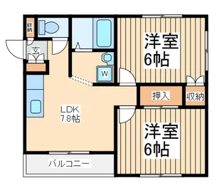 フラット穂留寿【3階】の間取り