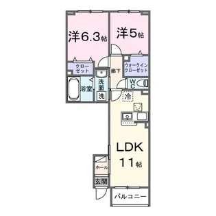 スロノス【1階】の間取り