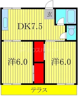 コーポ明原【1階】の間取り