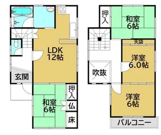 滋賀県東近江市五個荘小幡町【一戸建】の間取り