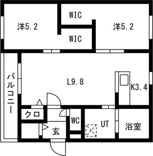 Doors月寒東(ドアーズ月寒東)【3階】の間取り