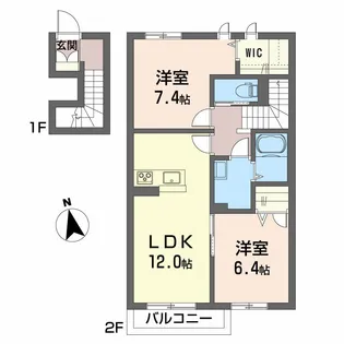 徳島県小松島市中郷町字豊ノ本【アパート】の間取り