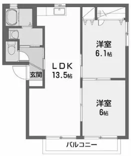 エーデルハイム栗田 A棟【1階】の間取り