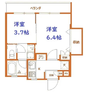 壱番館【3階】の間取り
