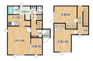 北海道室蘭市八丁平5【一戸建】の間取り