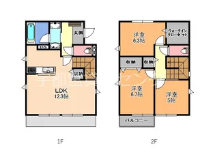 栃木県宇都宮市宮原1【一戸建】の間取り