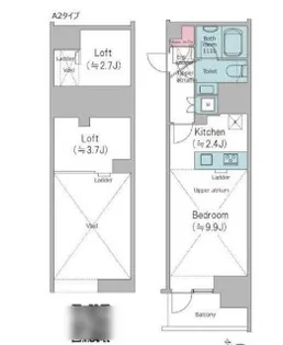 クロスレジデンス?崎【2階】の間取り
