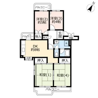 UR中山駅前ハイツ【3階】の間取り