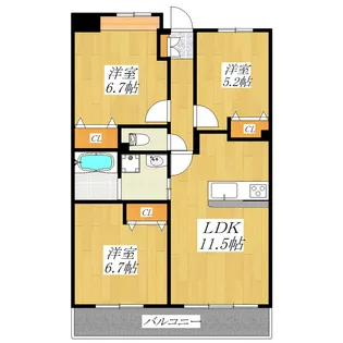 TRINITY【2階】の間取り