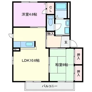 シダーsグランデB棟【2階】の間取り