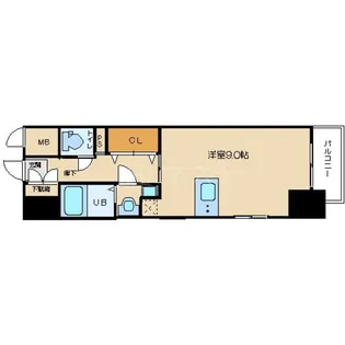 エスリード北浜EAST【11階】の間取り