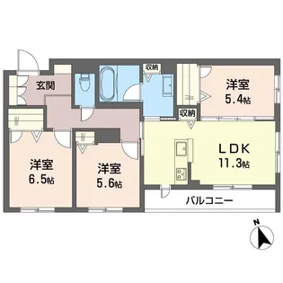 プレミール木更津【2階】の間取り