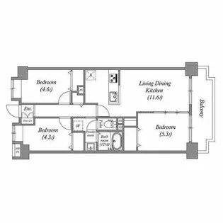 レジデンス多摩川西六郷【9階】の間取り