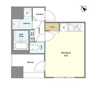 ユニデン八丁堀レジデンス【5階】の間取り