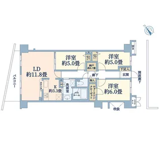 サンマンションアトレ新横浜駅前公園【6階】の間取り