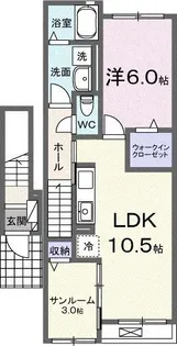 ニューレジデンス水ヶ江【2階】の間取り