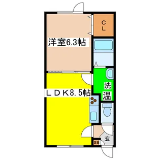 レラ・WEST【1階】の間取り