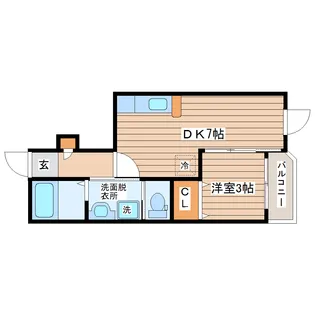 フローラルコートB棟【1階】の間取り