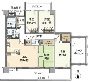 ロイヤルアーク松ヶ丘【10階】の間取り