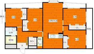 ブリリアンドゥメール【1階】の間取り