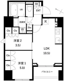タスキプライムテラス本蓮沼【9階】の間取り