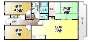 アルベーロ和生【4階】の間取り